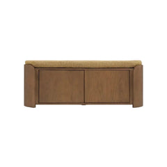 Banc Noemia frêne teinte noyer et tweed marron – vue détourée
