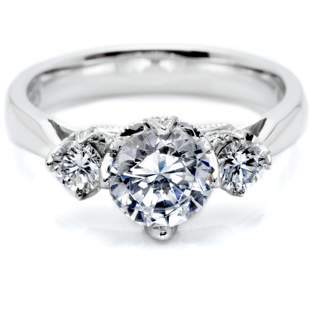 echter round diamant 1.30Karat ring Vorderansicht