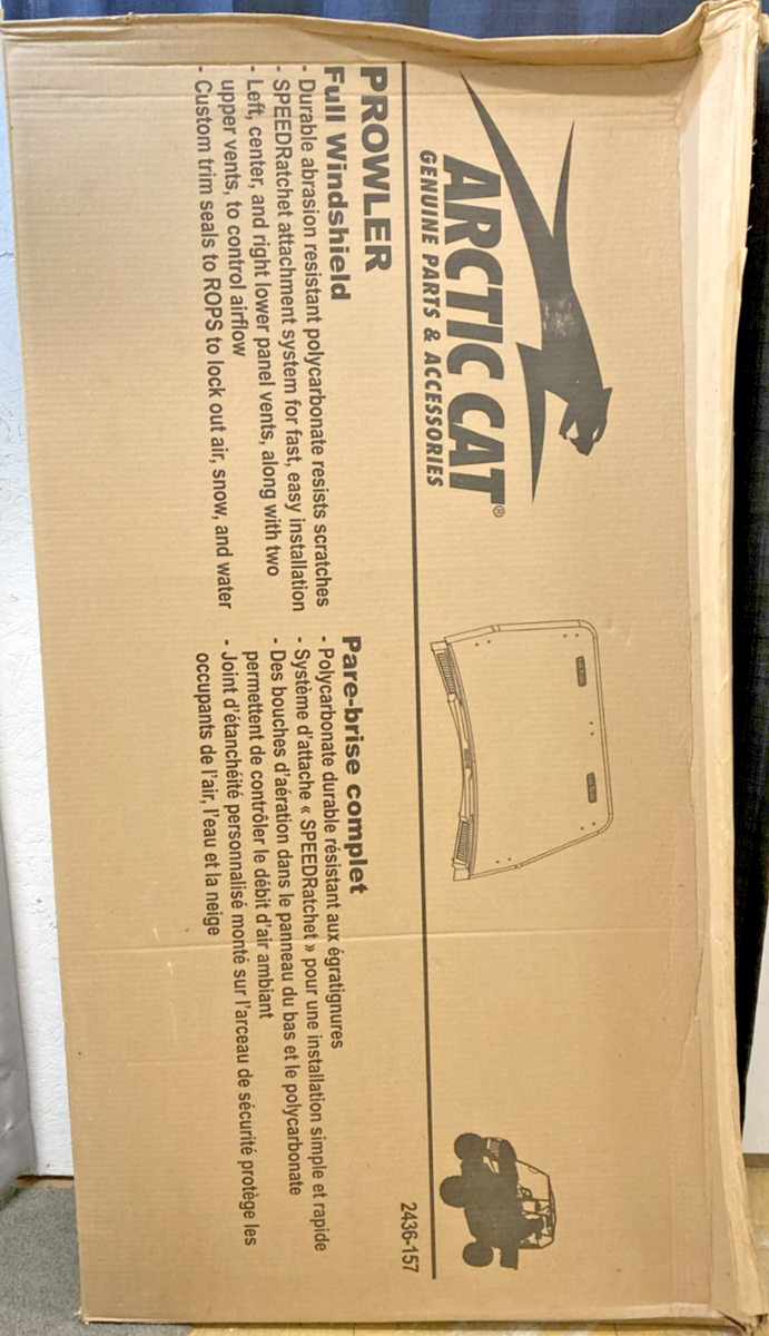 NEW GENUINE ARCTIC CAT 2436-157 FULL WINDSHIELD, 2015-2017 PROWLER