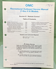 NEW GENUINE OMC 394607-9 SECTION NINE REMOTE CONTROL SERVICE MANUAL 1983