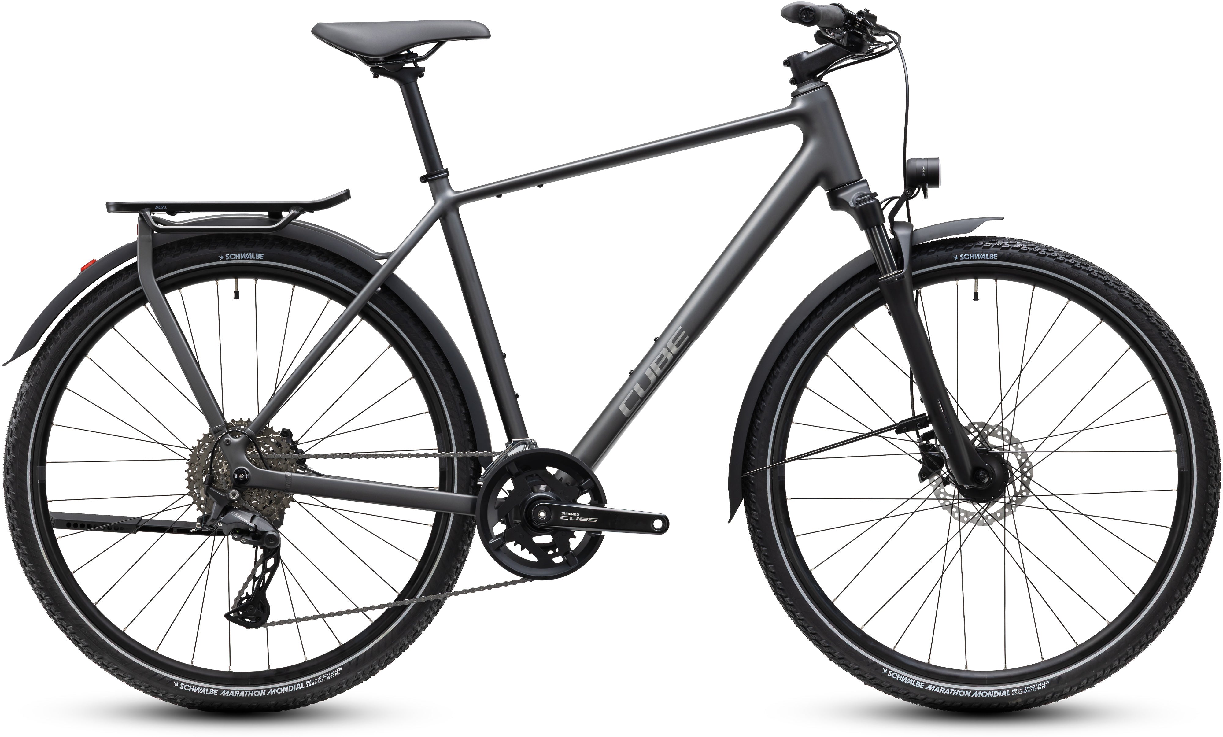 CUBE Kathmandu Pro Trekkingrad 2027 in slabgrey und chrome, Seitenansicht