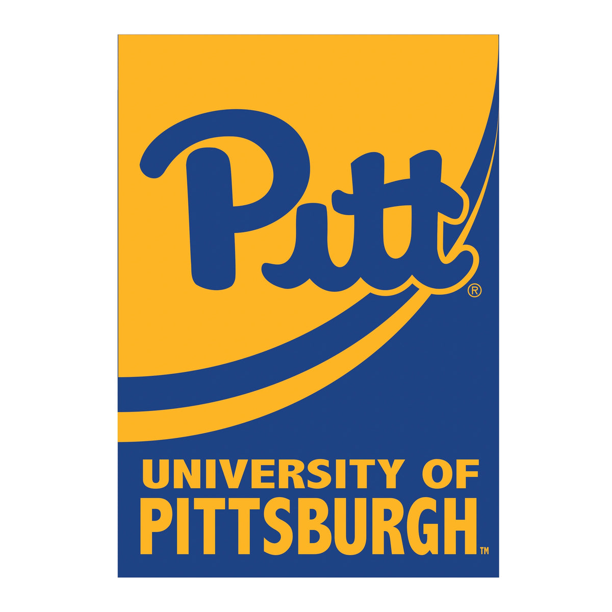 University of Pittsburgh Burlap Flag House Size