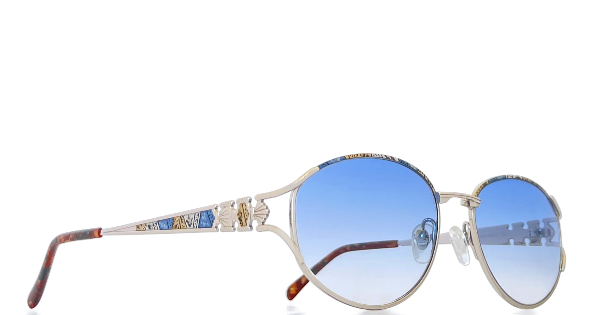 Lunette Essilor vintage argent - Bleu dégradé
