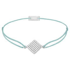Freundschaftsarmband 925 Silber Pavé hellblau Momentoss Wien