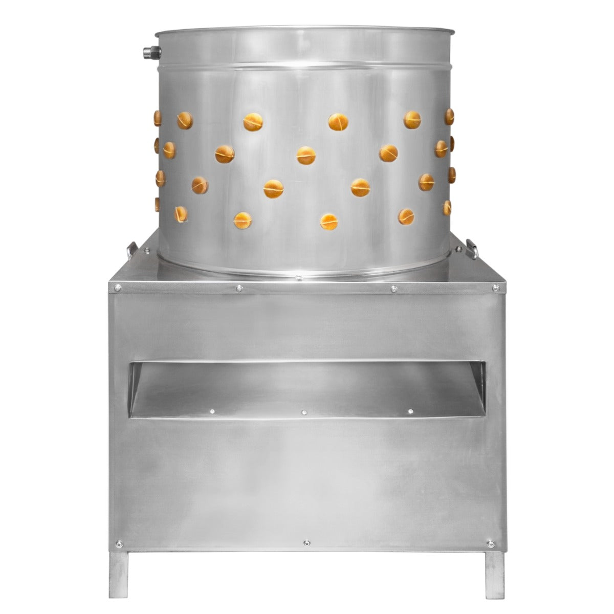 Plumeuse de volailles en acier inoxydable, 60 cm, avec perforations dorées pour un nettoyage efficace et une finition lisse