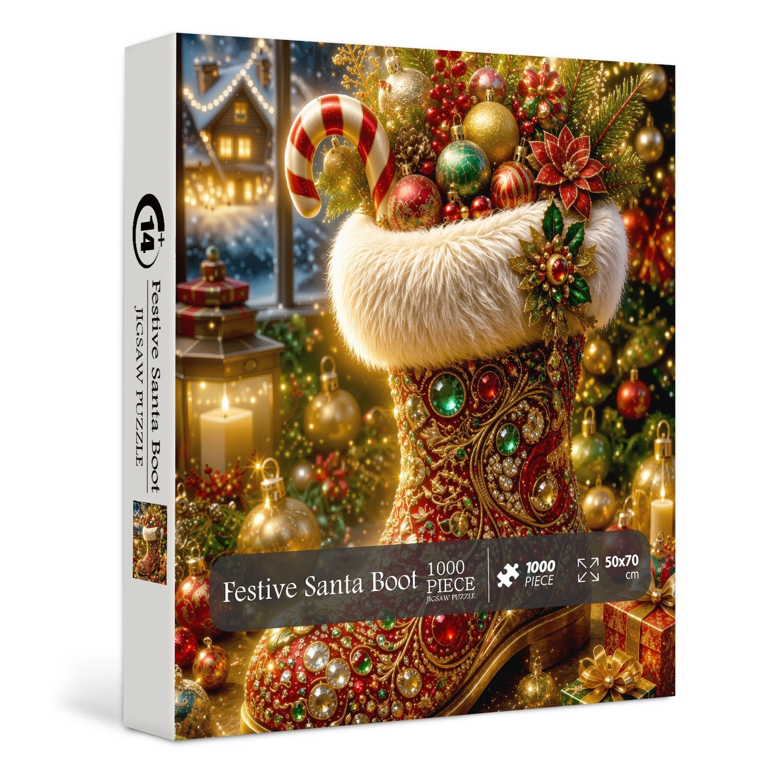 Festive Santa Boot Jigsaw Puzzle 1000 Pieces