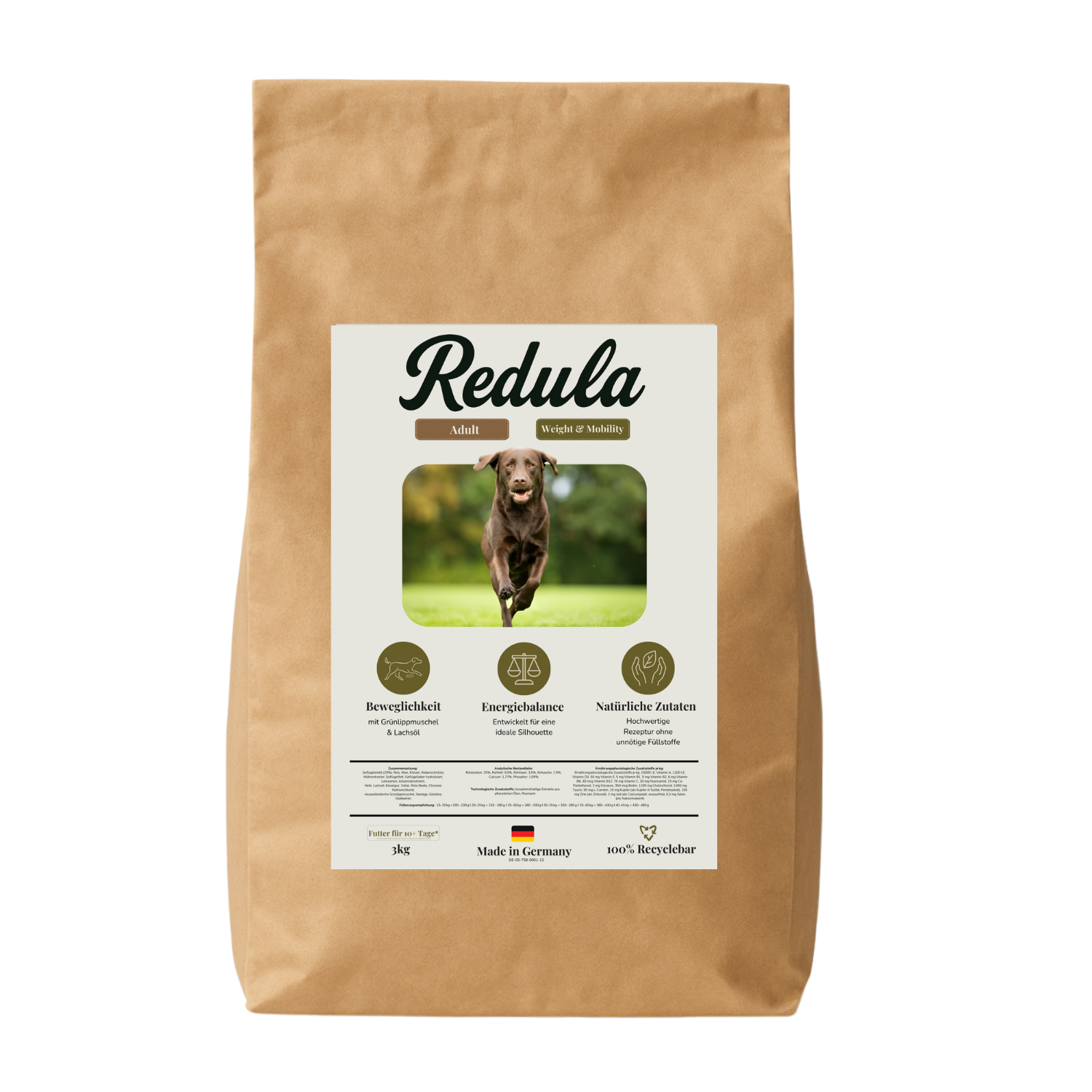 3kg Redula Adult Labrador Hundefutter (30 Tage Geld zurück)