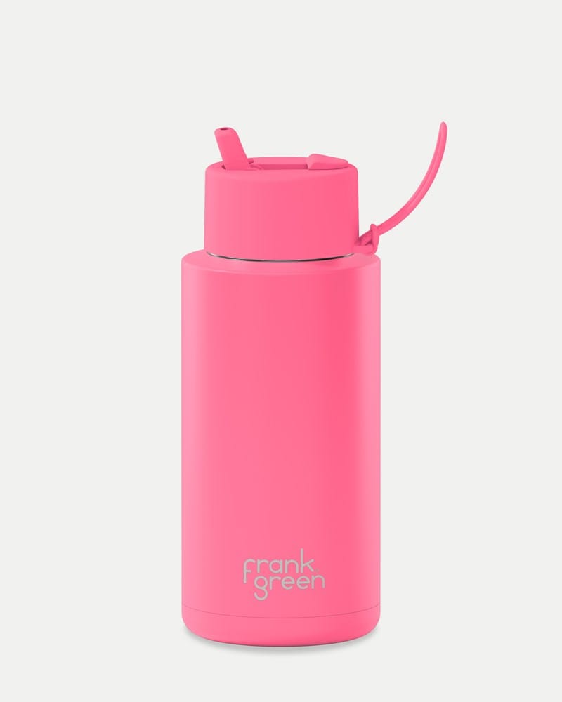 Frank Green 34oz Ceramic Reusable Bottle with Flip Straw Lid - Bubblegum Blast