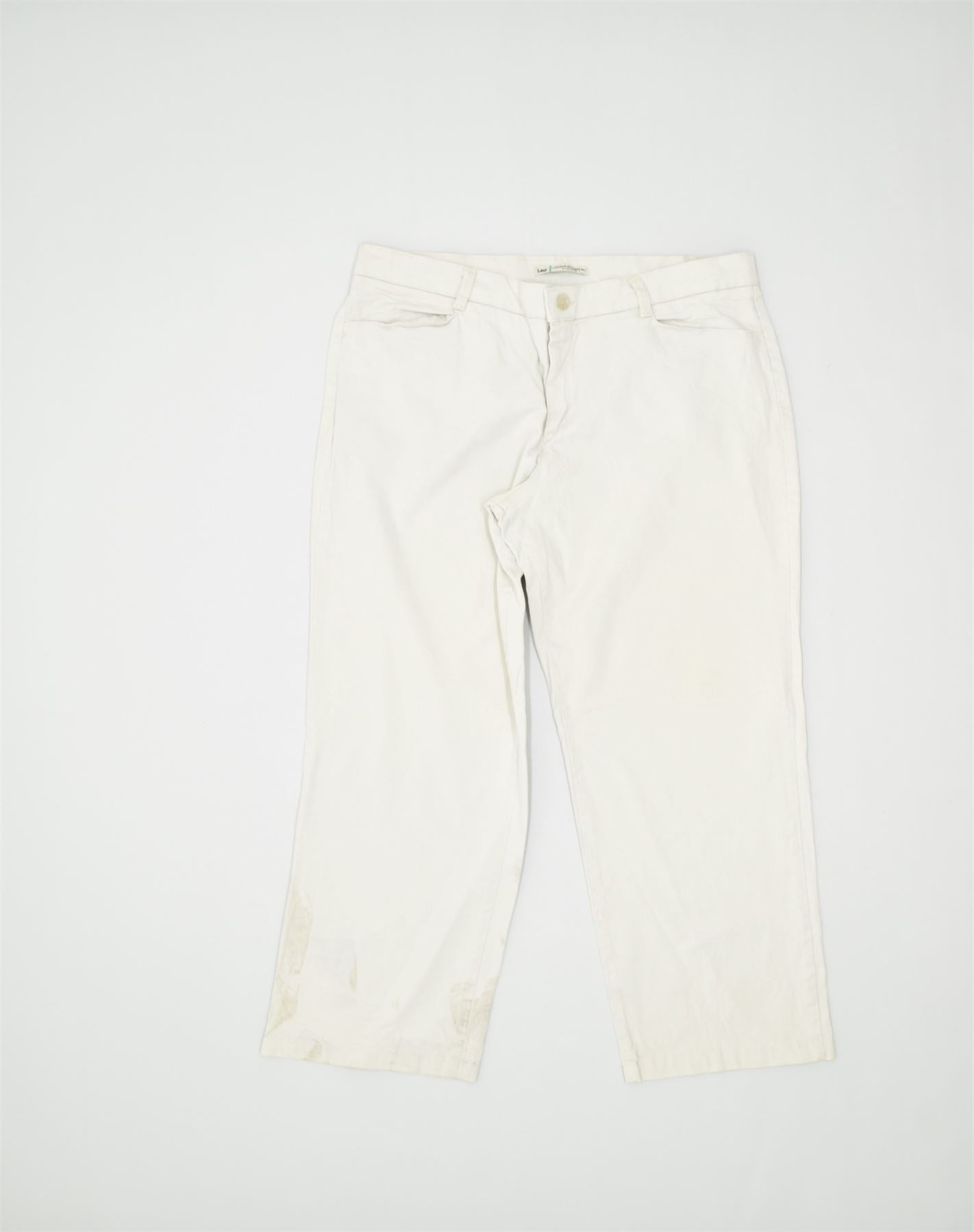 LEE Womens Casual Trousers W36 L30 Off White Cotton | Vintage | Thrift | Second-Hand | Used Clothing | Messina Hembry
