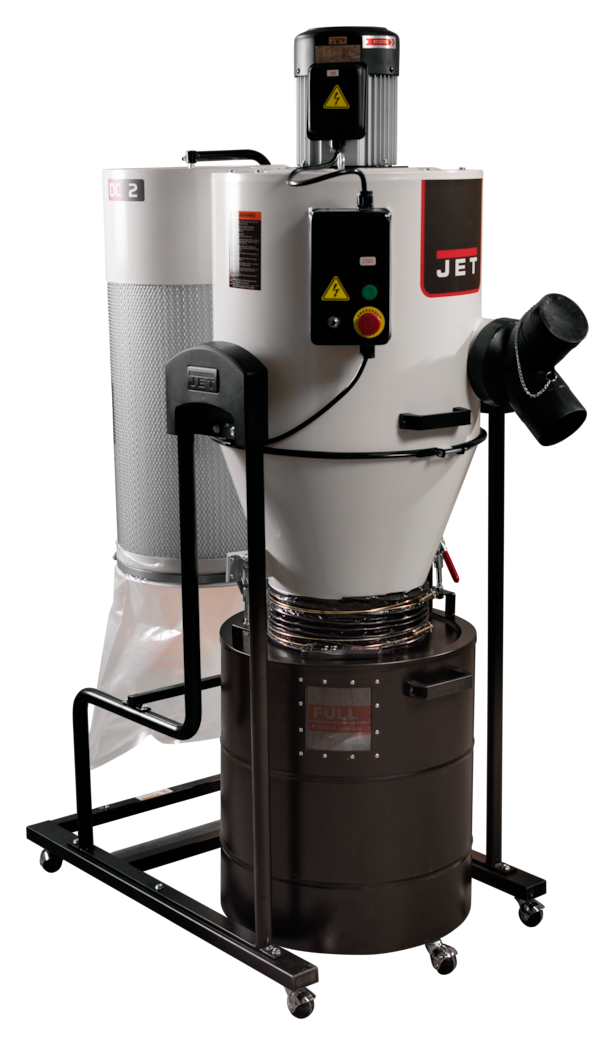 JET JCDC-2 Cyclone Dust Collector 2 HP 938 CFM 2-Micron Pleated Filter 230V 1Ph with Remote Control