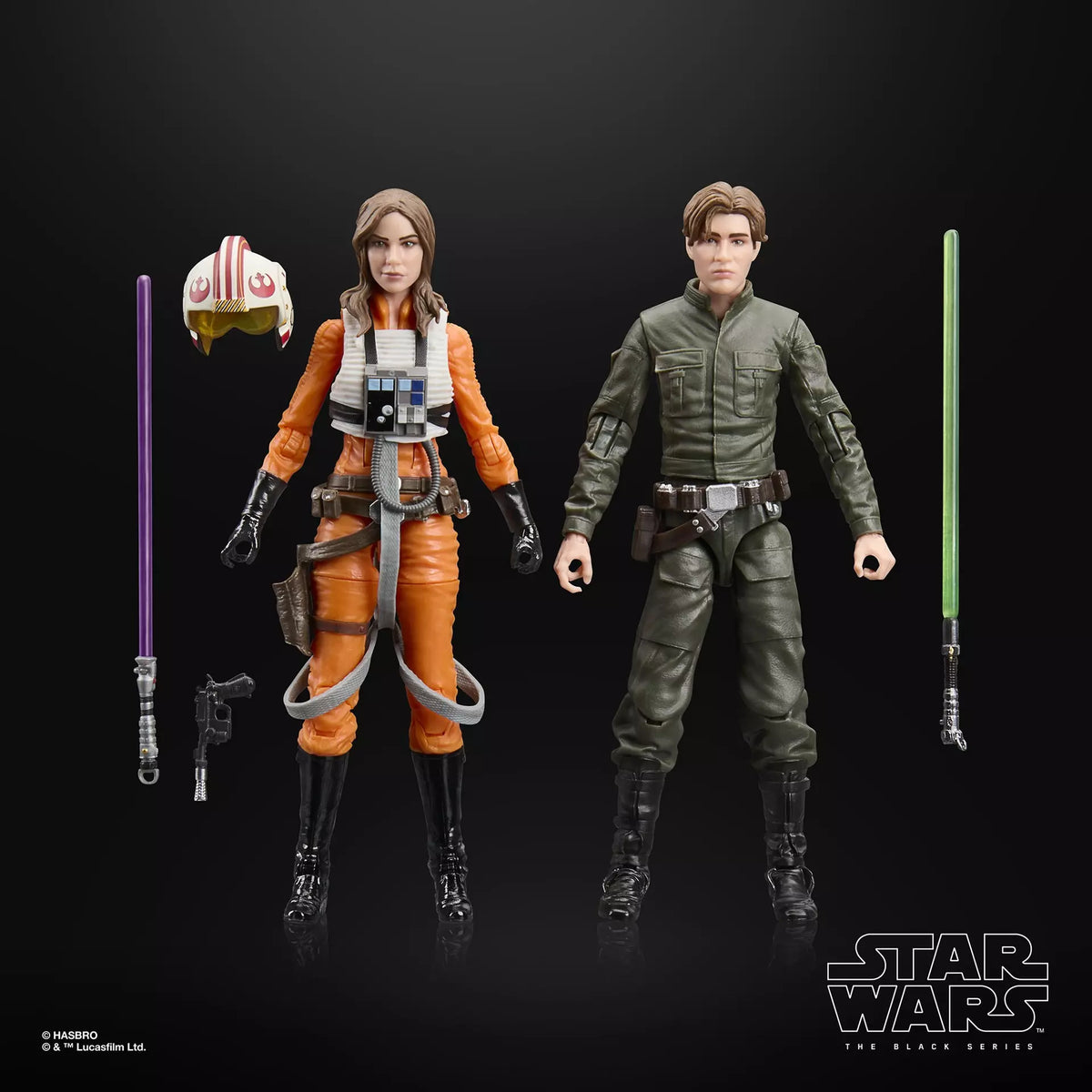 Hasbro Star Wars Black Series The New Jedi Order Jaina Solo and Jacen Solo 2 Pack 6 Inch Action Figure