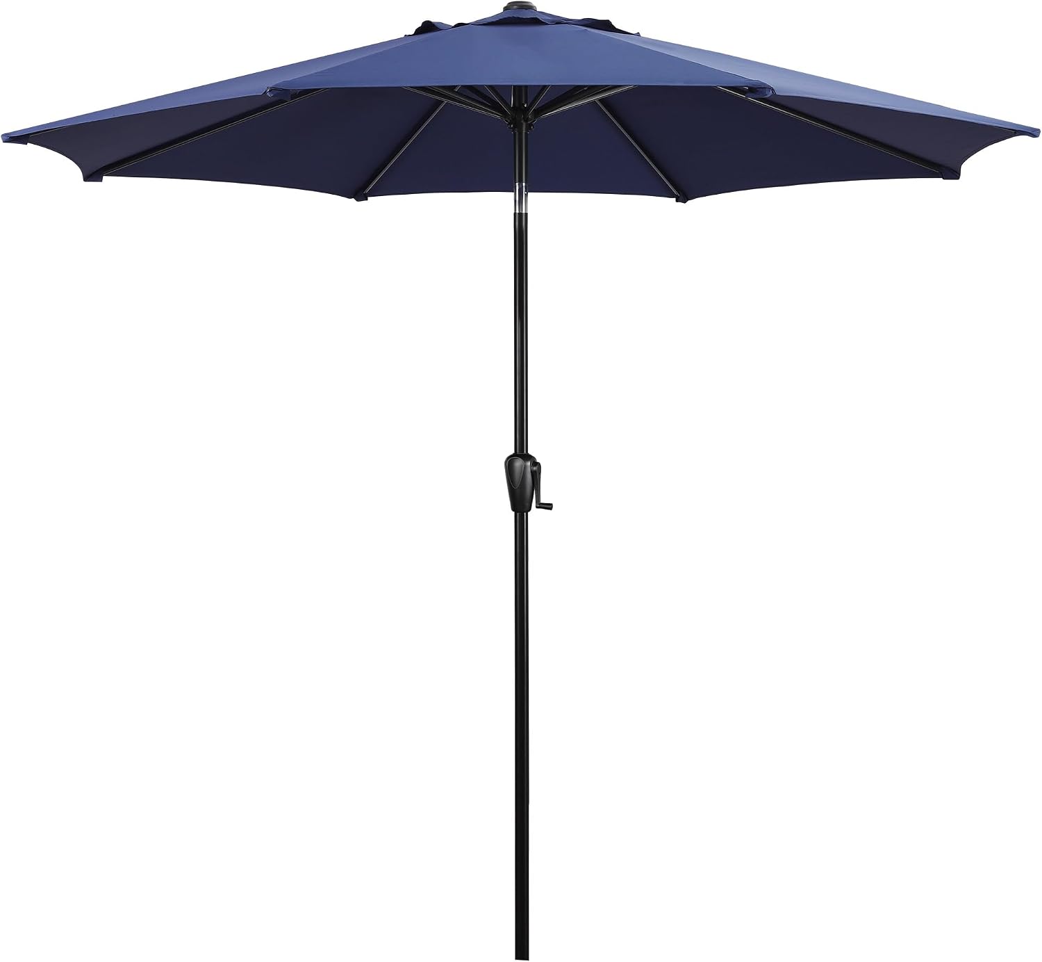Sun-Ray 9' Round Patio Umbrella with Push-Button Tilt and Hand Crank Lift System, Market Umbrella for Porch, Deck, and Patio
