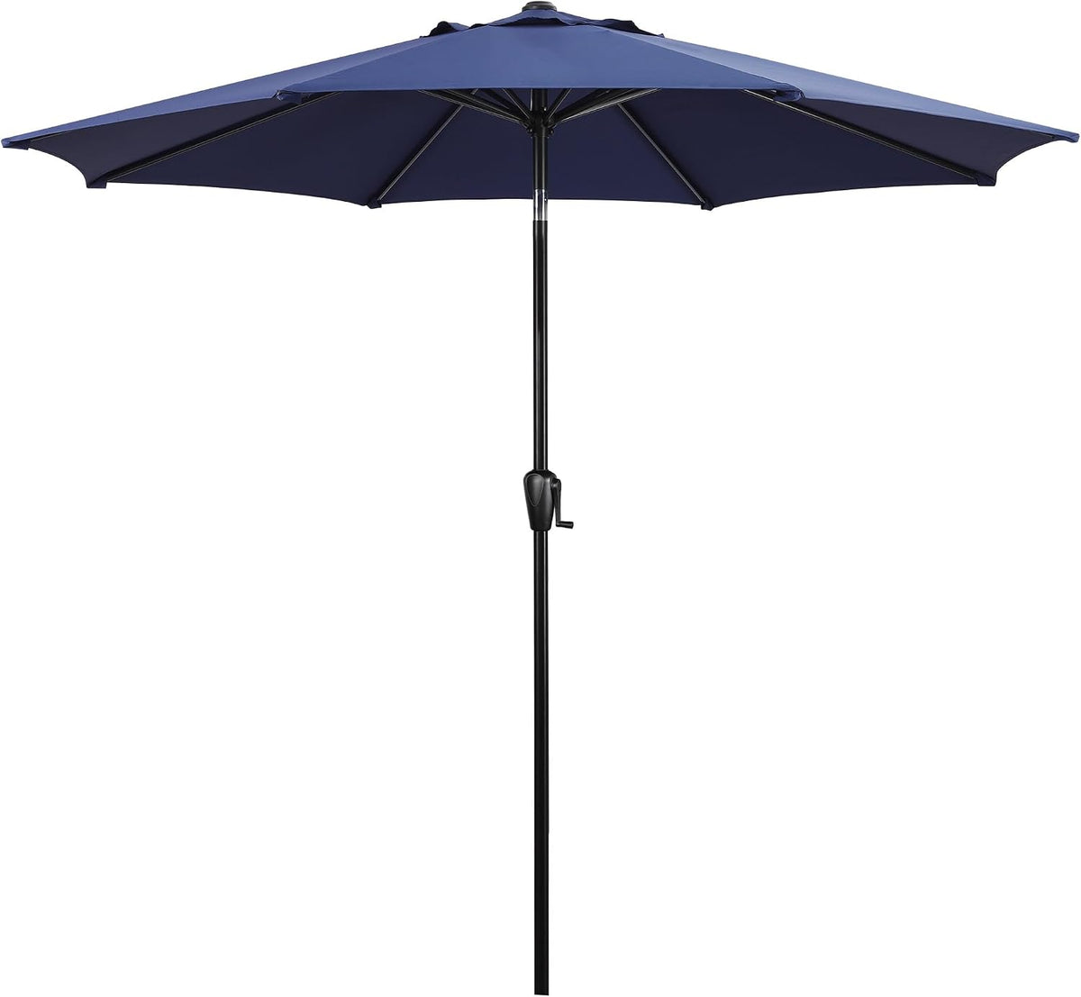 Sun-Ray 9' Round Patio Umbrella with Push-Button Tilt and Hand Crank Lift System, Market Umbrella for Porch, Deck, and Patio