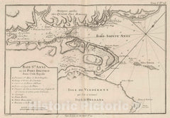 Historic Map : Chart Atlas - 1764 Baye Ste. Anne ou le Port Dauphin dans l'Isle Royale - Vintage Wall Art