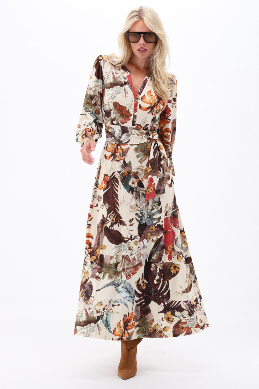 Jurk Maxi Met Botanische Print D204-P171