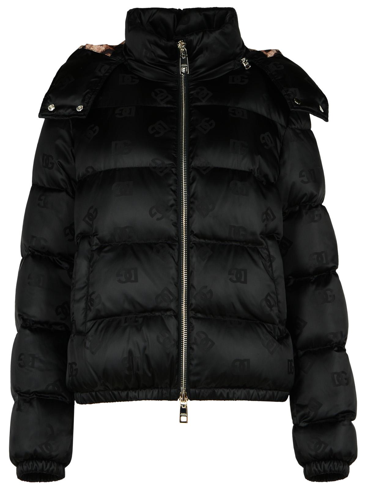 Dolce & Gabbana Black Nylon Down Jacket