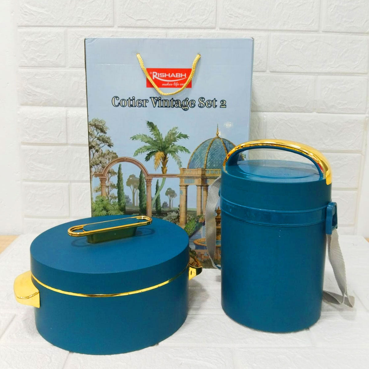 Di0260 Rishabh Cotier Vintage Set 2 | Premium Insulated Hot Pot & Water Jug Gift Set