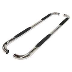 TrailFX 3" Round Bent Step Nerf Bars W/ Step Pads Polished Stainless Steel Model A0008S