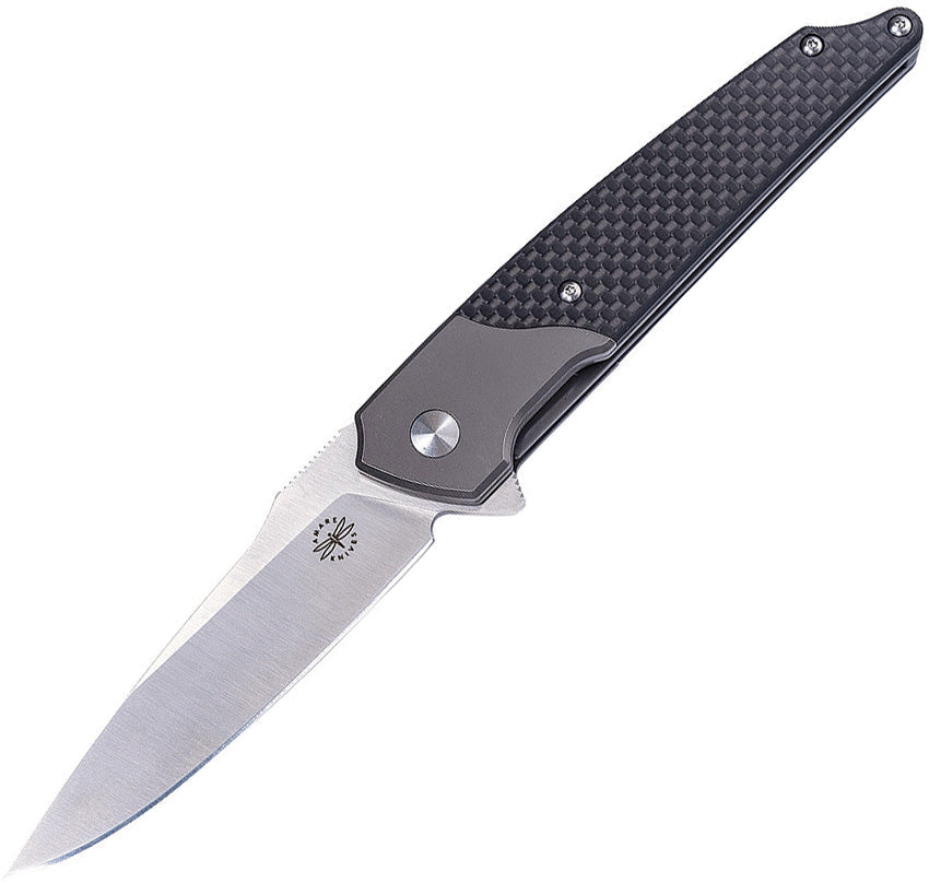 Amare Pocket Peak Linerlock Gray / Carbon Fiber 14C28N Sandvik Folding Knife 201803