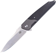 Amare Pocket Peak Linerlock Gray / Carbon Fiber 14C28N Sandvik Folding Knife 201803
