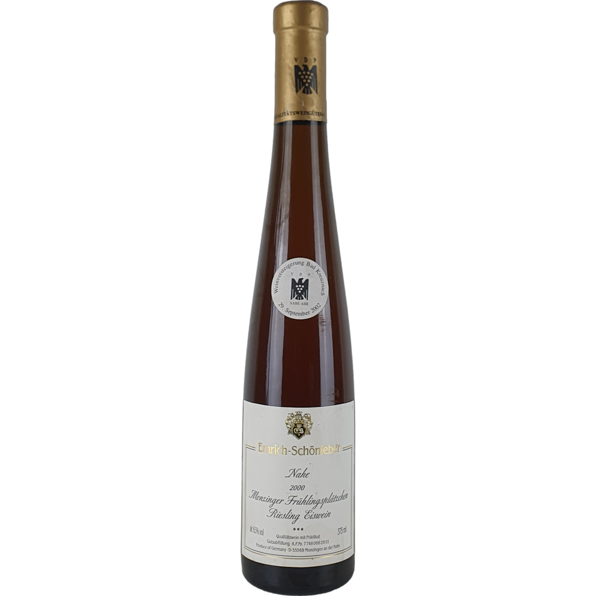 Emrich-Schönleber - Monzinger Frühlingsplätzchen Riesling Eiswein*** Goldkapsel Versteigerung 2000 - 0,375 l - Bottle Hero