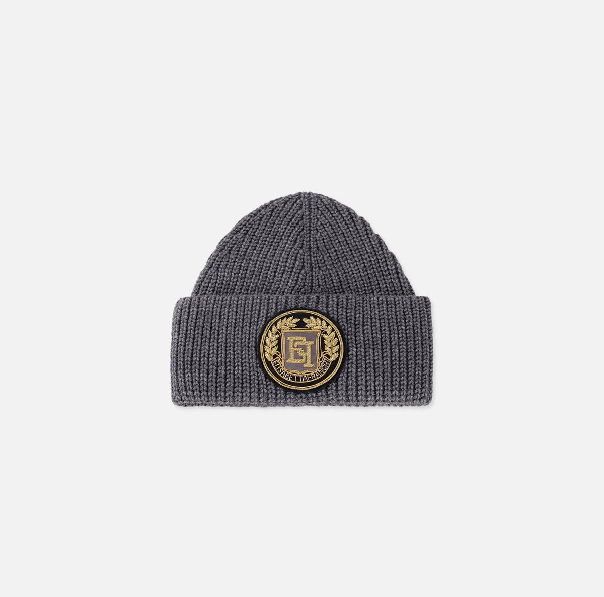 Beanie aus Wolle mit Logo-Patch
