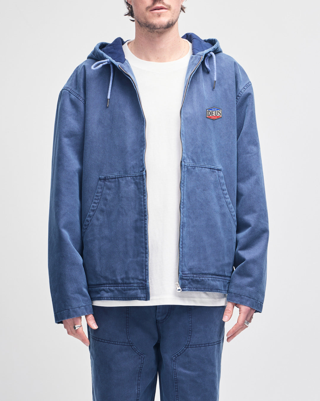 Watson Hooded Jacket - Indigo|Model