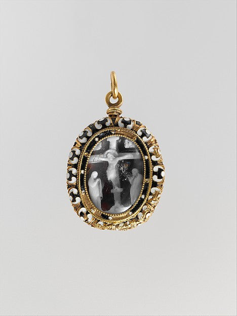 :Christ Crucified between the Virgin and Saint John 14th cen-16x12"(A3) Poster