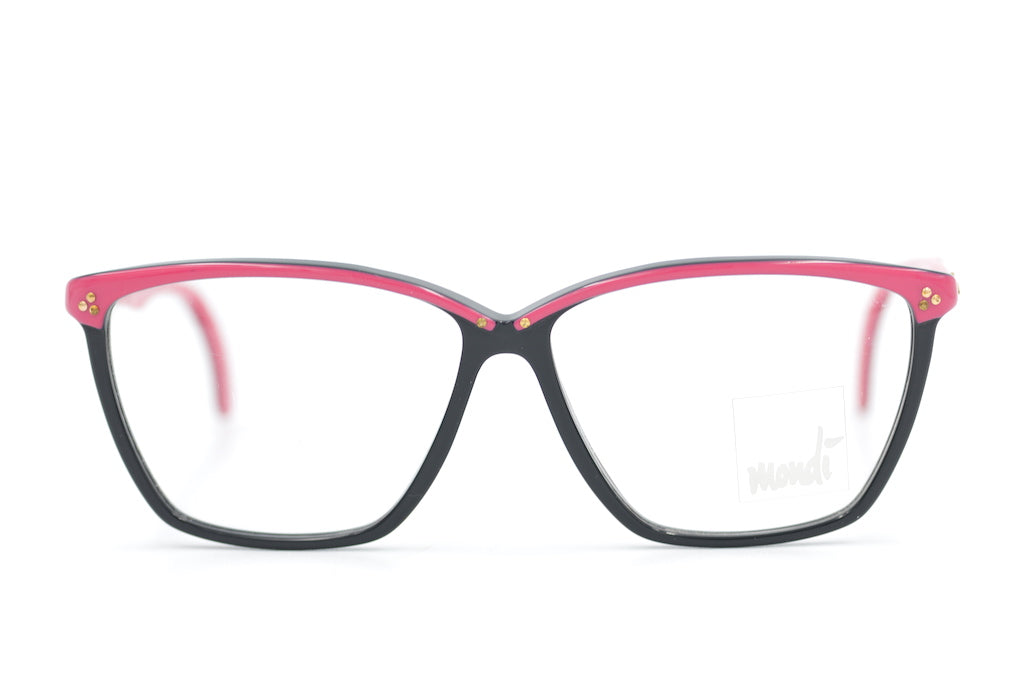 Mondi 5025 Vintage Glasses. Rare Vintage Glasses. Black & Pink Glasses. Retro Glasses.