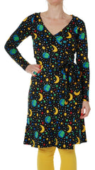 Duns Sweden ADULT Longsleeve Wrap Dress Mother Earth Black