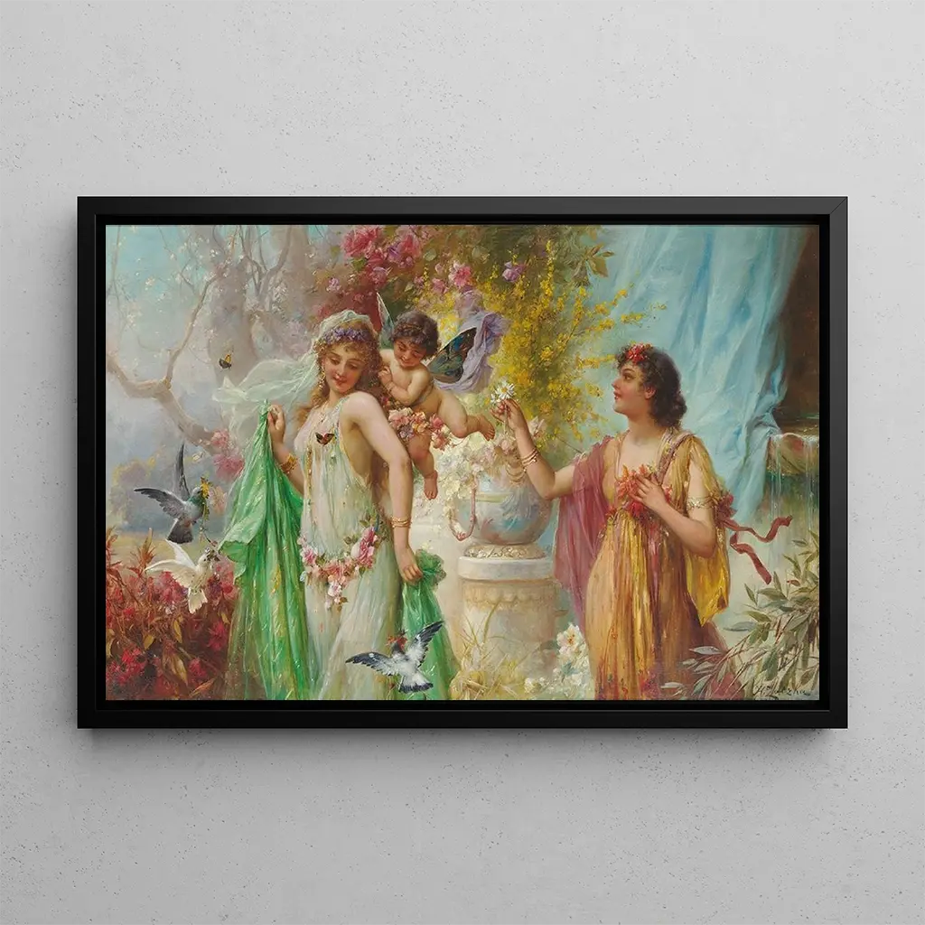 Une idylle classique - Hans Zatzka — tableau encadré au mur