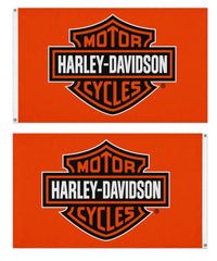 Harley Davidson 2 Sided Orange 4x6 Flag