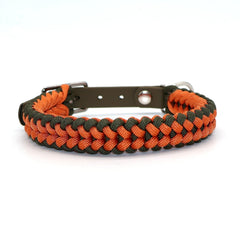 Halsband Paracord *Oliv-Orange* für einen Halsumfang: 28-32cm