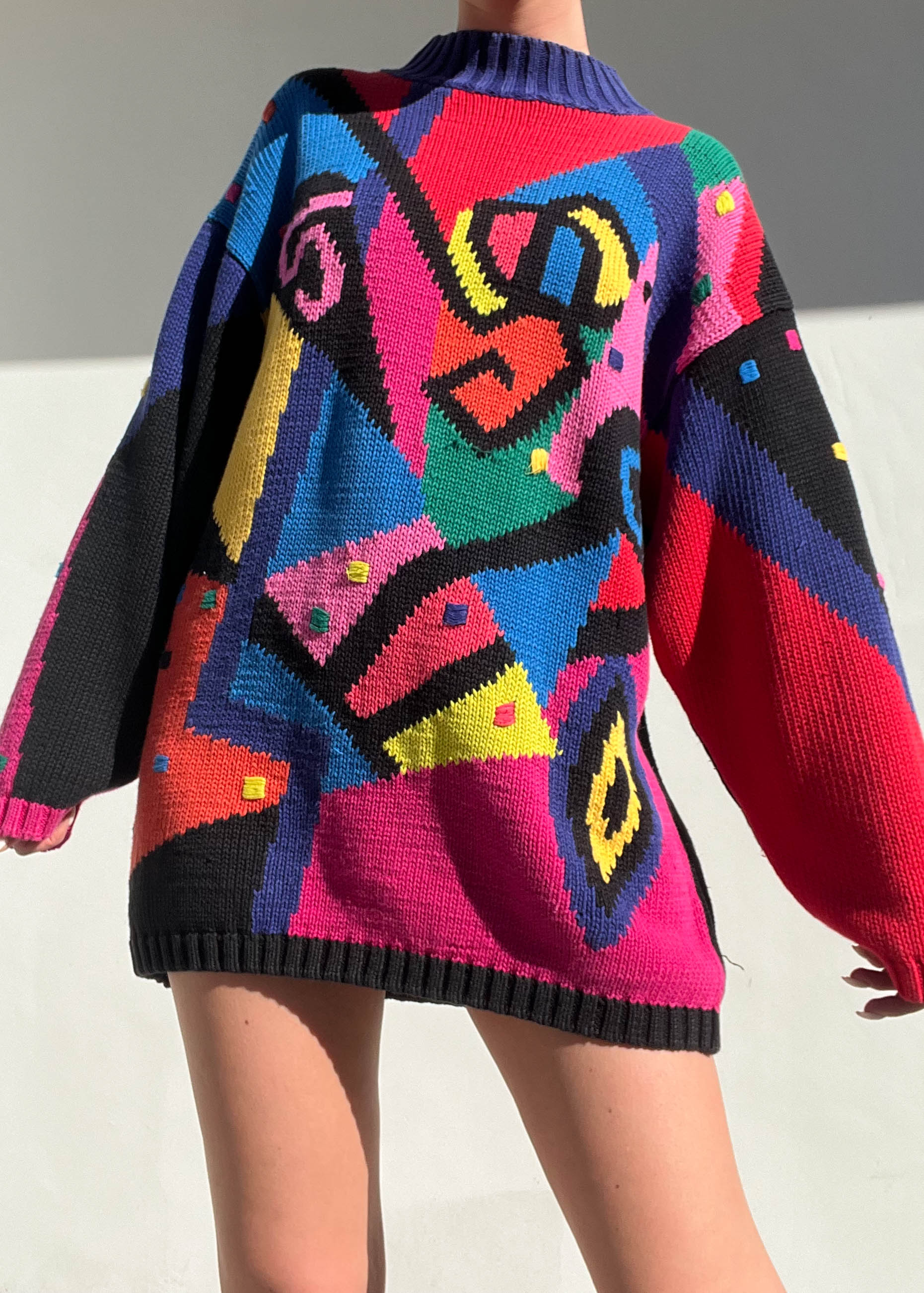 80's Funfetti Mock Neck Knit