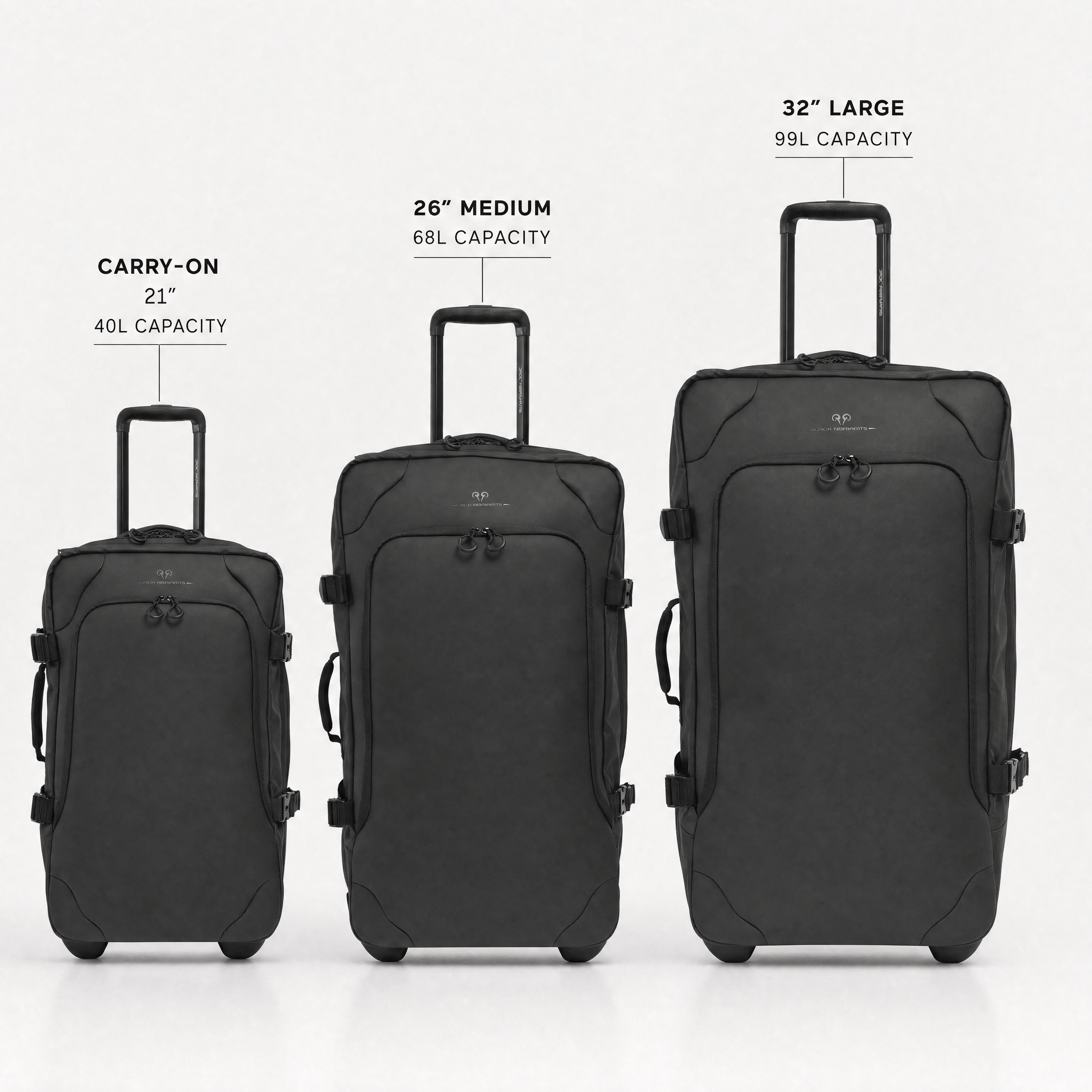 Jack Abrahams The Vector Rift 3 Piece Water Resistant Textured Tarpaulin Roller Luggage Set