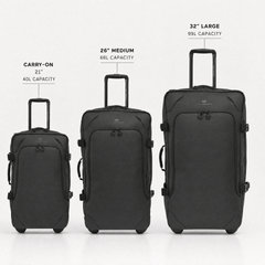 Jack Abrahams The Vector Rift 3 Piece Water Resistant Textured Tarpaulin Roller Luggage Set