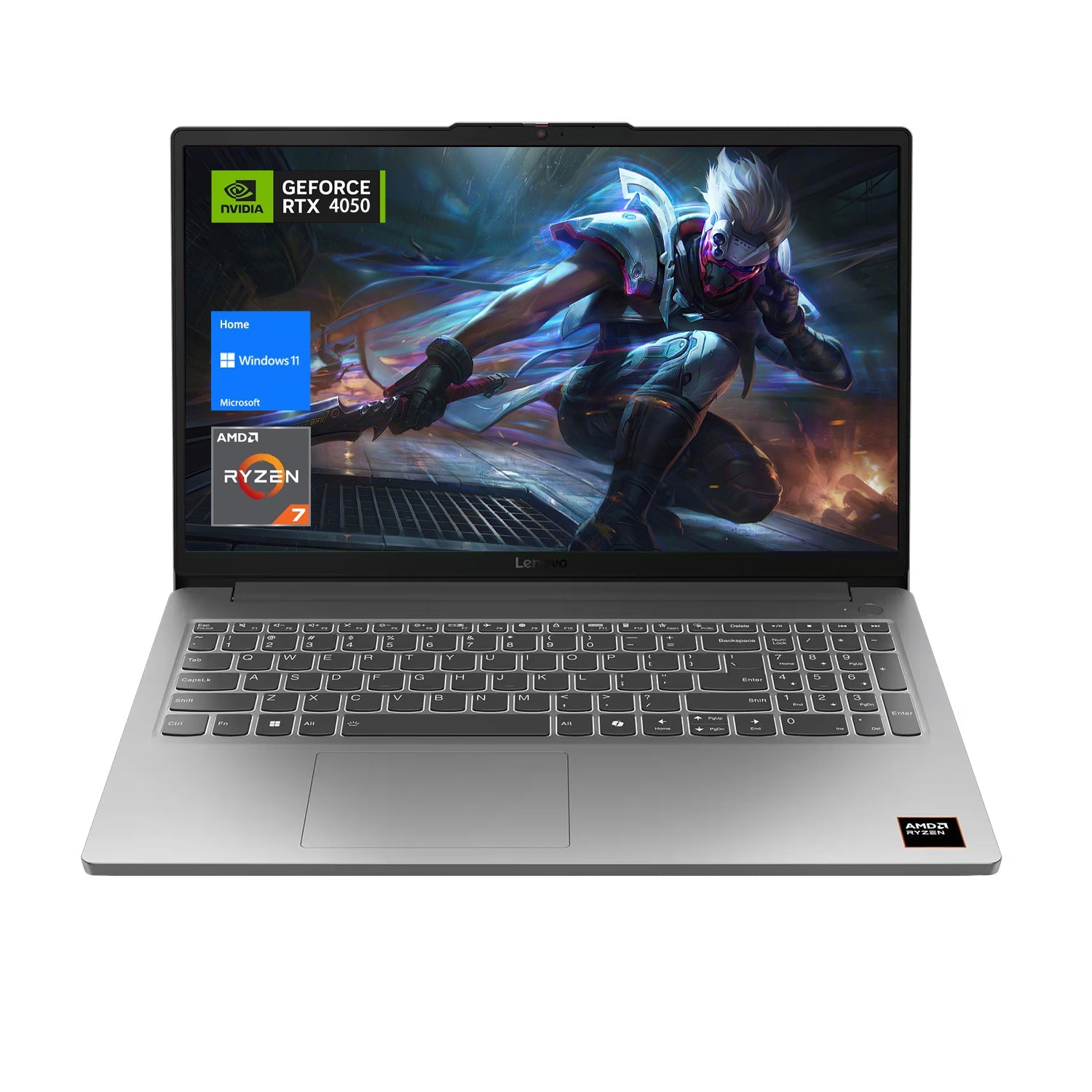 LENOVO LOQ 15.6 inches Traditional Laptop AMD Ryzen 7 16GB RAM NVIDIA GeForce RTX 4050 512GB SSD Storage Windows 11 Home 144Hz - Grey