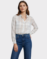 FOREVER 21 Blusa estampada en cuadros. Talla XS