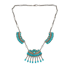 Vintage Alice Quam Zuni Choker, necklace, turquoise, collector's piece, made in USA, native, statement