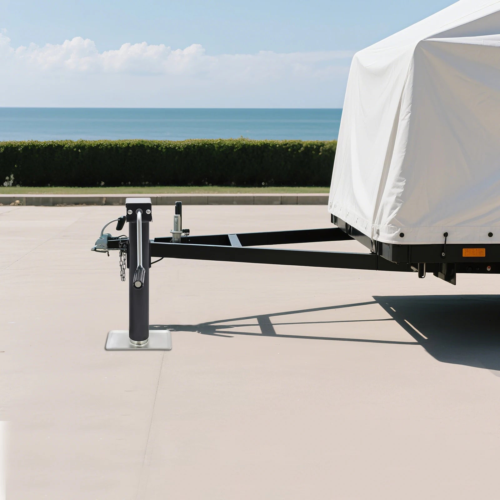 1T Heavy Duty Lifting Jack, 10in Lift Hand-cranked Lifting Jack, 2204.62lbs Load, Q235B Steel, Galvanized & Plastic Spraying, for Auto Trailer Caravan Yacht Maintenance