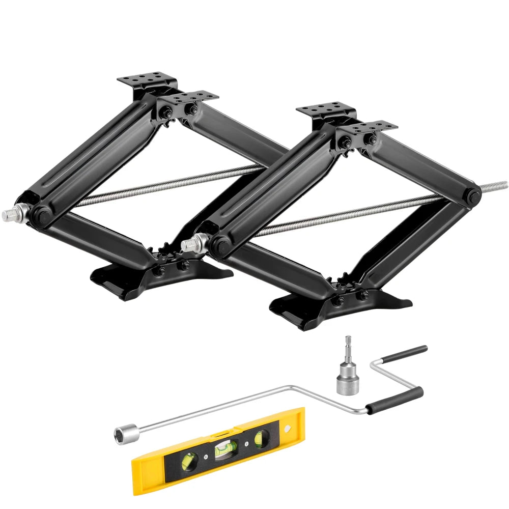 Set of 2 RV Scissor Jacks 9000 lbs Heavy Duty Stabilizer Leveling Jack Lift Up to 23.4in for Camper Trailer Travel RV Parking Support