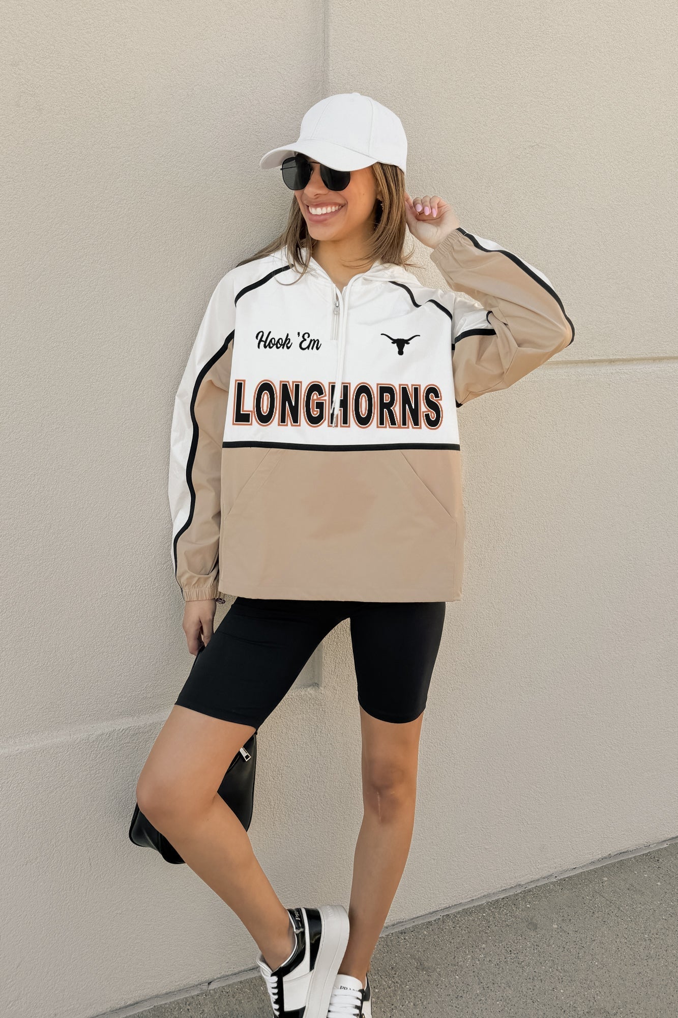 TEXAS LONGHORNS PLAY IT COOL COLORBLOCK WINDBREAKER QUARTERZIP JACKET