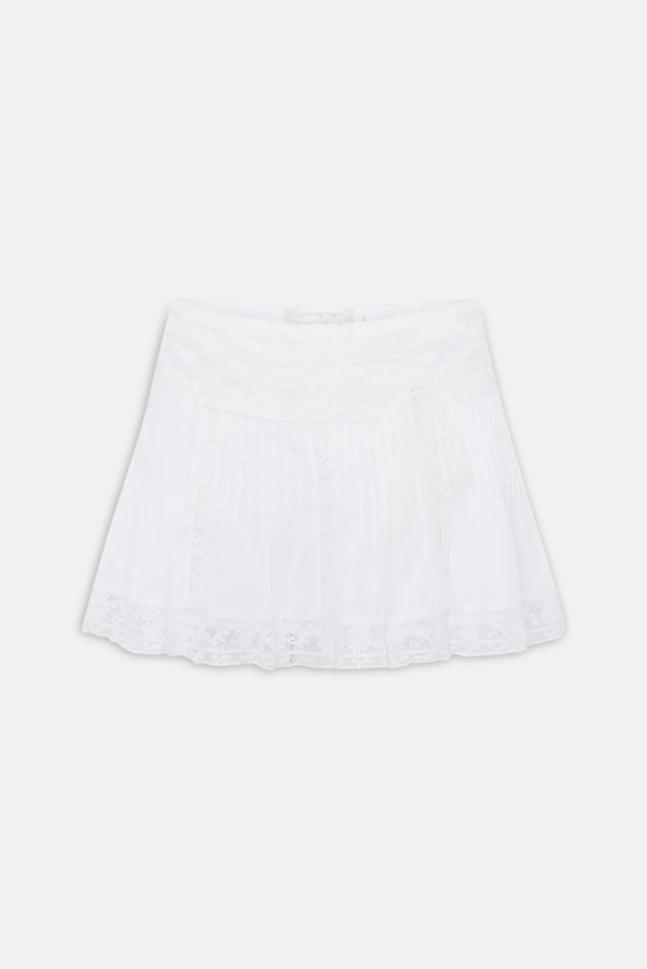 Solena Cotton Victorian Mini Skirt White