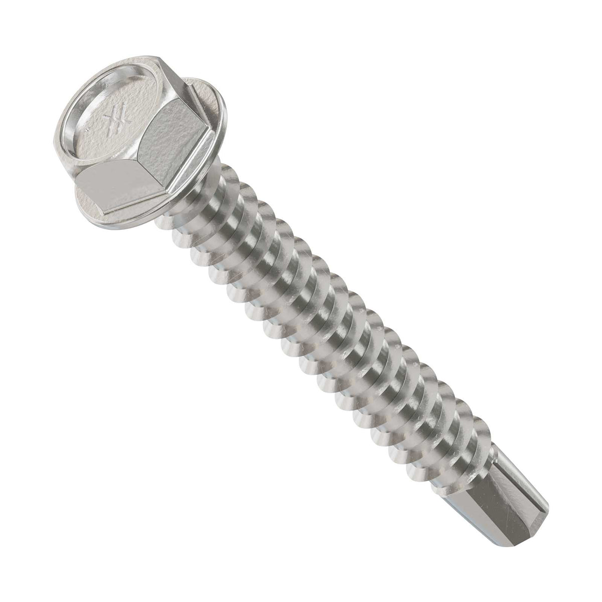 #12 x 1-1/2" Simpson Self-Drilling Hex-Washer Head Screw - 316 Stainless Steel, Pkg 100