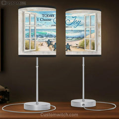 Today I Choose Joy Turtle Seagull Table Lamb Art - Bible Verse Lamb Gift - Christian Bedroom Decor