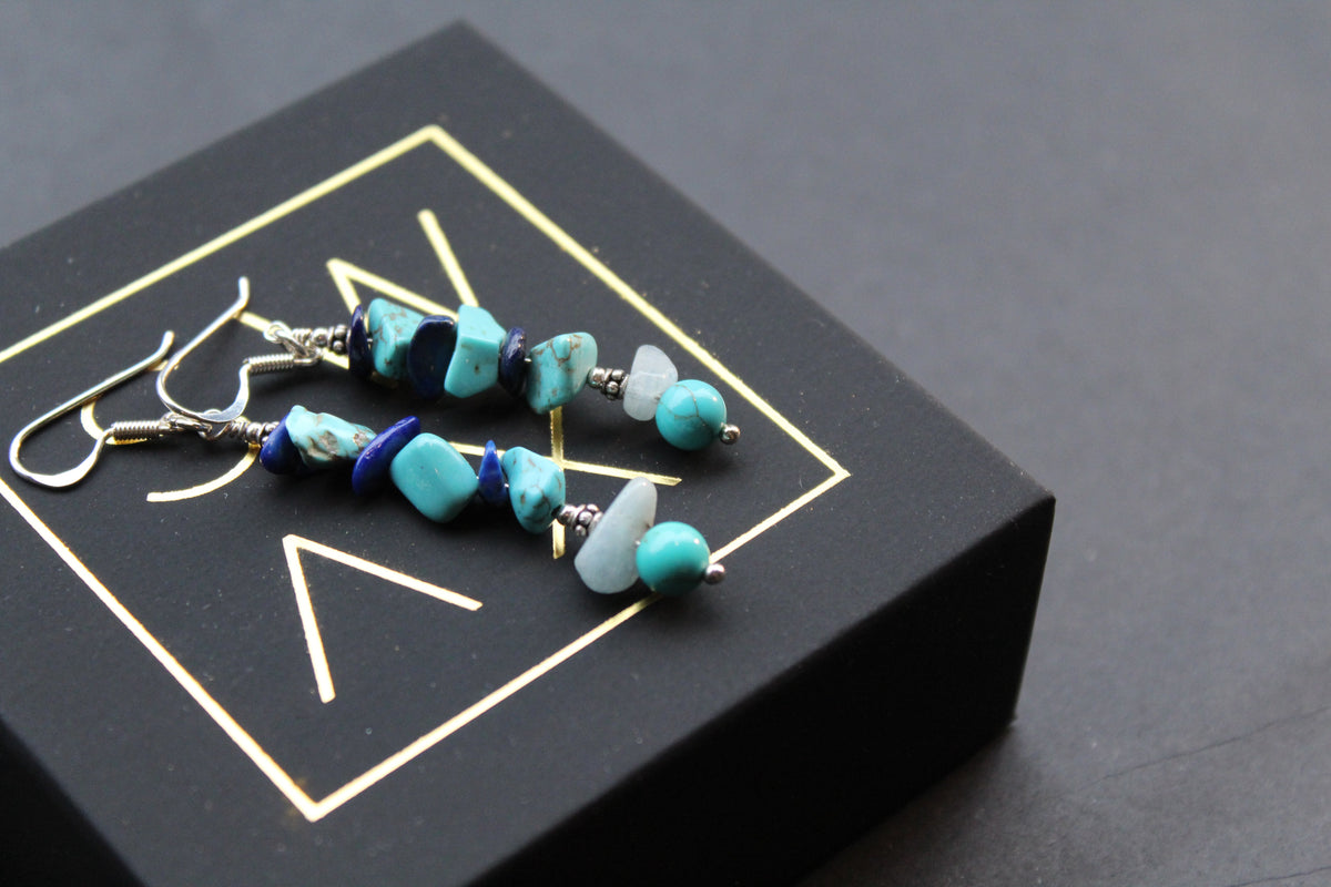Turquoise Nugget Earring