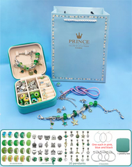 66-Piece Green Unicorn Bracelet Kit