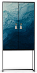 Really Nice Things - Kast dressoir met 2 deuren van MDF met Blauwe oceaan patroon 75x45x165 cm