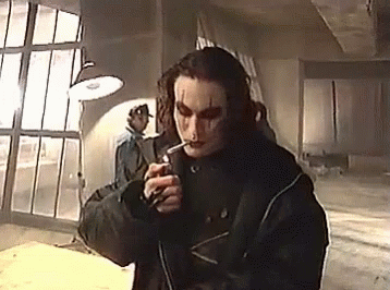 Brandon Lee, son of Bruce Lee, smoking a cigarette on the set of "The  Crow". Hours after this footage was taken, he was accidentally fatally shot  by a fellow actor on March