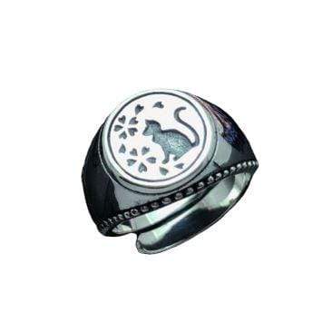 Chevalière chat en argent - Bague | La boutique du Maine Coon
